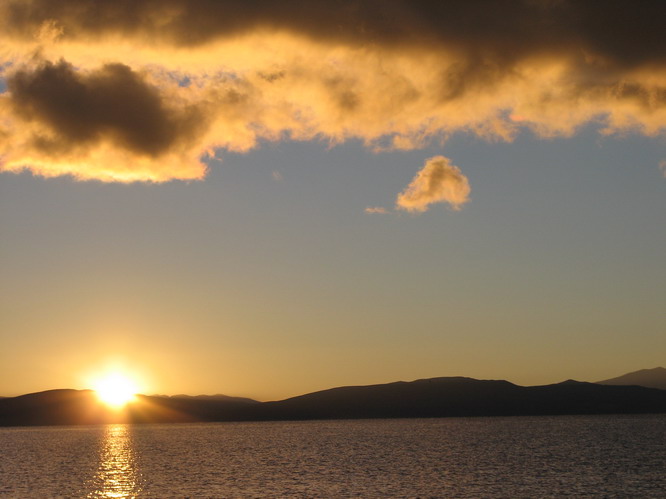 Sunset over Lake Mansarovar. 
